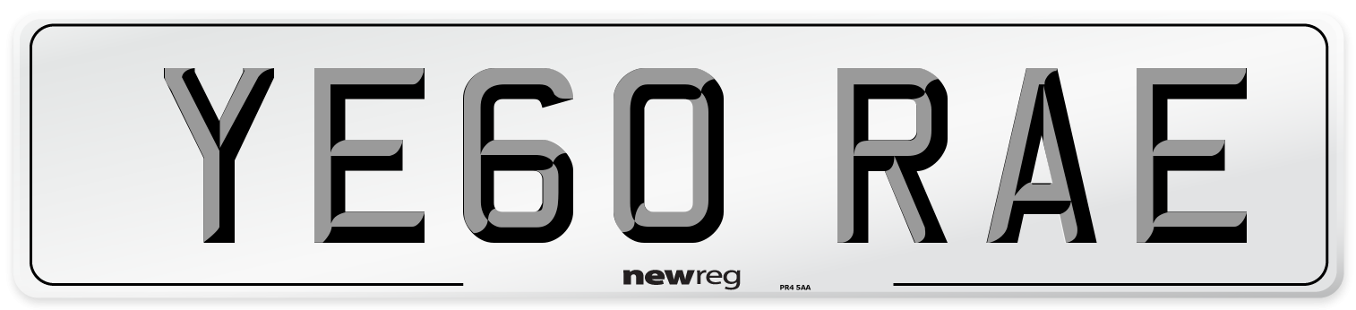 YE60 RAE Number Plate from New Reg